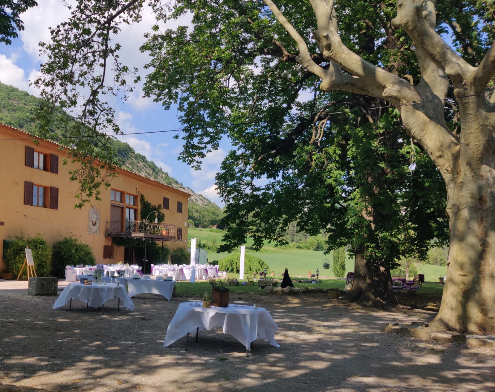 Décoration de table pour un mariage en plein air